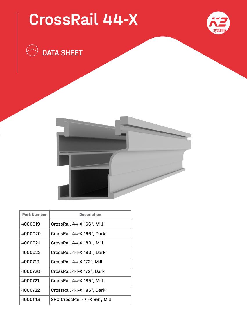 K2 Systems CrossRail 44-X manufacturer specification sheet cover